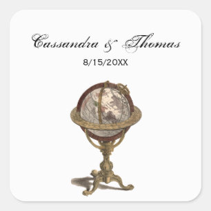 Antike Globe Weiße BG-Umschlag Aufkleber