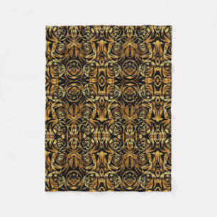 Antike Gold Barock Damast Fleece Decke