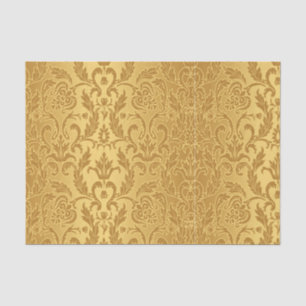 Antike, Gold, Damast, Muster, Vintag, mit Blumen, Seidenpapier