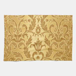 antike,gold,damast,muster,vintage,blumen,chic, geschirrtuch