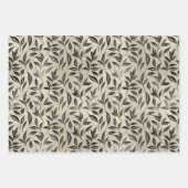 Antike Gold Silber Blumenmuster Geschenkpapier Set (Vorderseite)