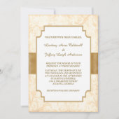 Antike Goldbrasse Hochzeit Einladung (Vorderseite)