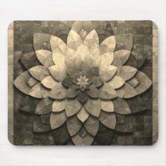 Antike Golden Mandala Kunst, Blume Mousepad (Vorne)