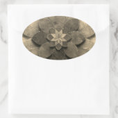 Antike Golden Mandala Kunst, Blume Ovaler Aufkleber (Tasche)