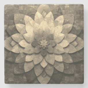 Antike Golden Mandala Kunst, Blume Steinuntersetzer