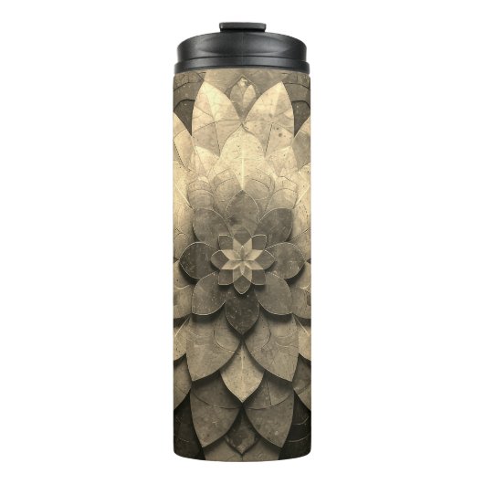 Antike Golden Mandala Kunst, Blume Thermosbecher (Vorderseite)