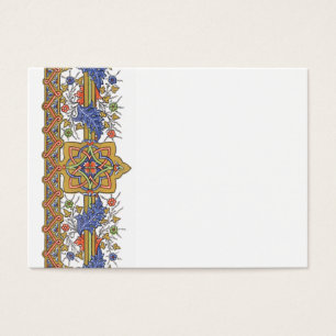 Antike goldene Blume mit blauem Leaf-Border-Templa