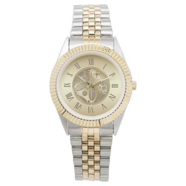 Antike goldene römische Zahlen beobachten Armbanduhr (Vorderseite)