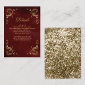 Antike Goldrahmen Burgundy Rote Details Begleitkarte (Vorne/Hinten)