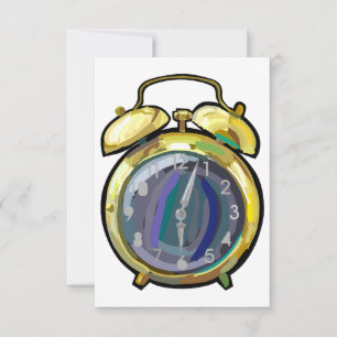 Antike Goldwecker Retro-Uhr Einladung