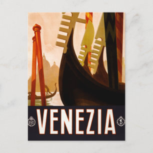 Antike Gondel Venezia Italien Reise Postkarte