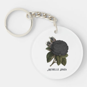 Antike Gothic Schwarze Rosen Schlüsselanhänger