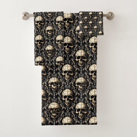 Antike Gothic Skulls Badhandtuch Set (Insitu)