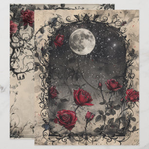 Antike gothische Junk Journal Seite