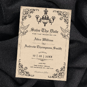 Antike gotische Bogenhochzeit Save The Date