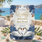 Antike gotische Kathedrale Märchen Schwan Hochzeit Einladung