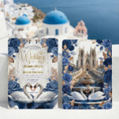 Antike gotische Kathedrale Märchen Schwan Hochzeit Einladung