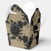 Antike gotische Schwarze Rose und Kalligraphie Geschenkschachtel (Geöffnet)