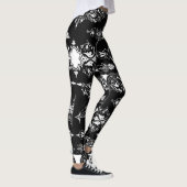 Antike gotische verzierte Dekoration Schwarz-weiß  Leggings (Rechts)
