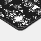 Antike gotische verzierte Einrichtung Schwarz-weiß Schreibtischunterlage (Ecke)