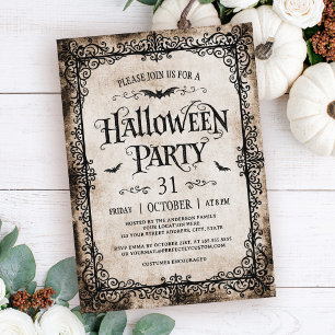 Antike gotische Vintage-Filigran-Grenze Halloween Einladung