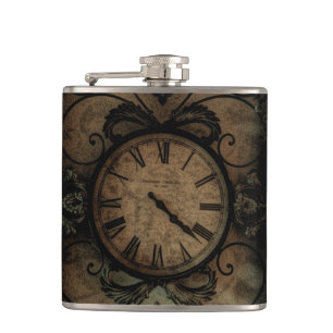 Antike gotische Vintage-Wanduhr Steampunk Flachmann