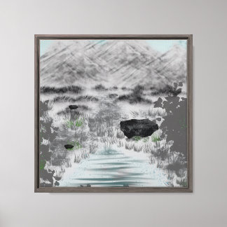antike graue Landschaft Leinwanddruck