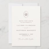 Antike gravierte Eichen-Botanik-Hochzeit Save The Date (Vorderseite)