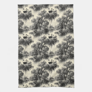 Antike gravierte Toile de Jouy nahtlose Muster Geschirrtuch