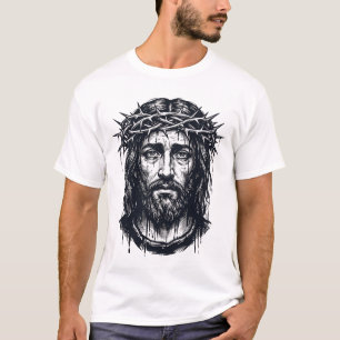 Antike Gravur Dornenkrone Heilige Darstellung T-Shirt