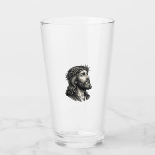 Antike Gravur Dornenkrone Porträt Design_ Glas
