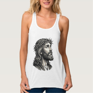 Antike Gravur Dornenkrone Porträt Design_ Tank Top