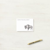 Antike Gravur eines Bisons oder Büffel-Post-it Post-it Klebezettel (Auf Schreibtisch)
