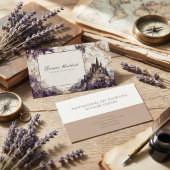 Antike Gravur Lila Blumen Schloss Karte Fantasy