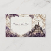 Antike Gravur Lila Blumen Schloss Karte Fantasy (Vorderseite)