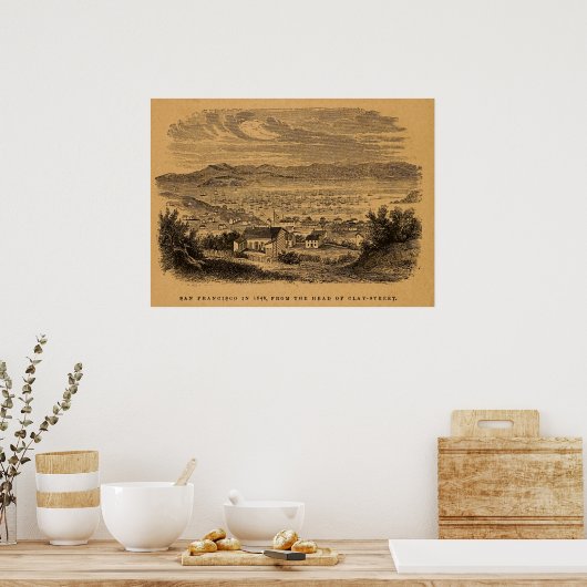 Antike Gravur San Francisco Poster (Küche)
