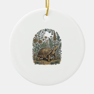 Antike Gravur Schildkröte Botanischer Garten Keramik Ornament