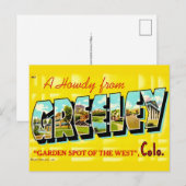 Antike Greeley CO Grußpostkarte Postkarte (Vorne/Hinten)