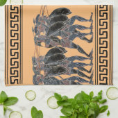 Antike griechische Hoffliken im Kampf Geschirrtuch (Gefaltet)