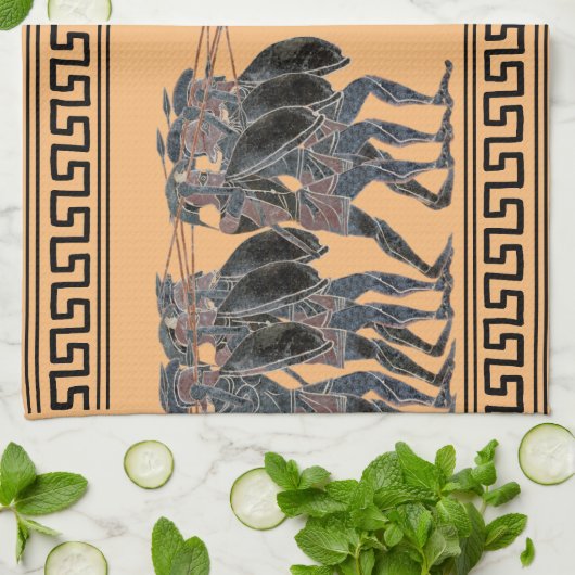 Antike griechische Hoffliken im Kampf Geschirrtuch (Gefaltet)