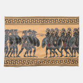 Antike griechische Hoffliken im Kampf Geschirrtuch (Horizontal)