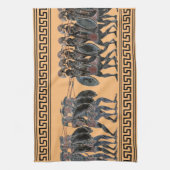 Antike griechische Hoffliken im Kampf Geschirrtuch (Vertikal)