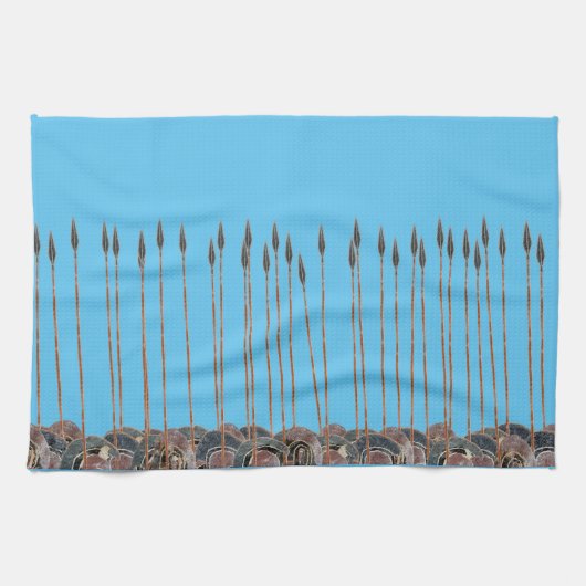 Antike griechische Hopliten kämpfen Geschirrtuch (Horizontal)