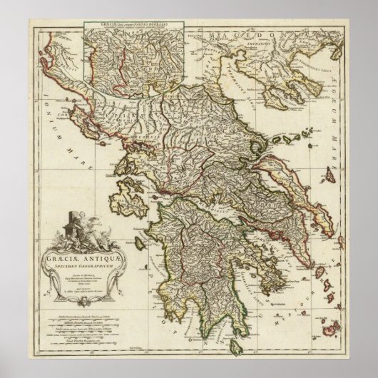 Antike Griechische Karte Poster (Vorne)