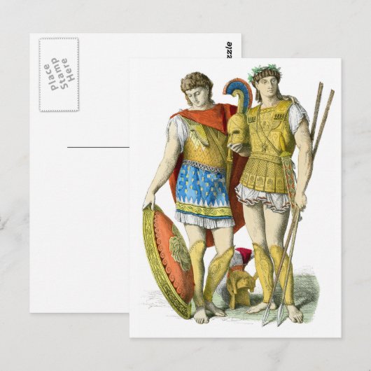 Antike griechische Krieger Postkarte (Vorne/Hinten)