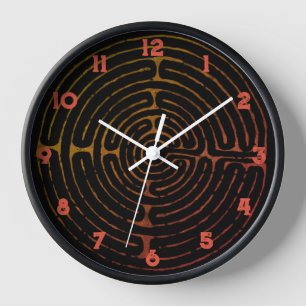 Antike griechische Labyrinthmauer Uhr