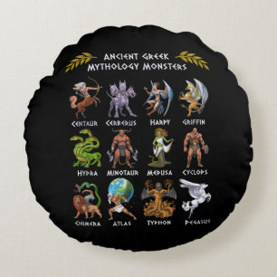 Antike griechische Mythologie-Monster Rundes Kissen