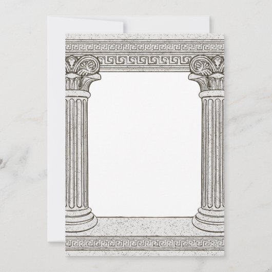 Antike griechische Party Einladung mit Steinsäulen (Rückseite)