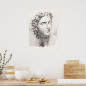 Antike griechische Skulptur Schwarz-Weiß-Portrait Poster (Küche)