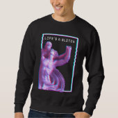 Antike griechische Statue Ästhetik Vaporwave Glitc Sweatshirt (Vorderseite)